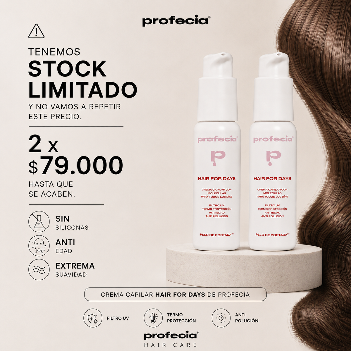CREMA ANTIEDAD PELO/HAIR FOR DAYS