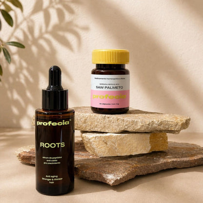 Combo anticaída sérum Roots más cápsulas Saw Palmetto Profecía